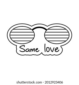 Isolated lgbt message with stripes and no color Vector