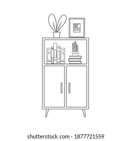 Isolated library books hosehold draw items icon- Vector