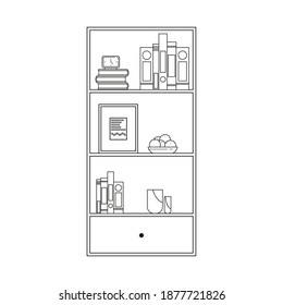 Libros de biblioteca aislados icono de los elementos del hogar - Vector