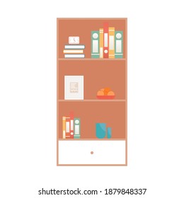 Isolated library books hosehold items icon- Vector