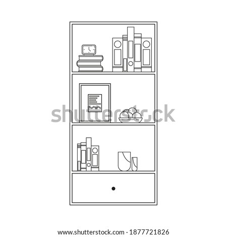Isolated library books hosehold items icon- Vector