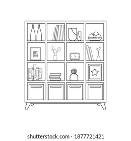 Isolated library books household draw items icon- Vector
