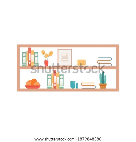 Isolated library wall hosehold items icon- Vector
