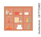 Isolated library wall household items icon- Vector
