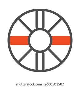 Isolated Life Preserver Icon for Marine Safety