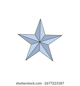 Estrella azul claro aislada sobre fondo blanco, un símbolo de logro y éxito