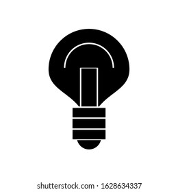 Isolated light bulb design. Simplistic black and white vector illustration. Flat minimalistic icon representing, energy, power and ideas.