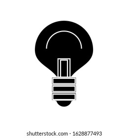 Isolated light bulb design. Simplistic black and white vector illustration. Flat minimalistic icon representing, energy, power and ideas.