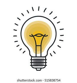 Isolated light bulb draw design