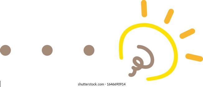 Material de icono de bombilla aislada.