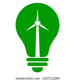 Isolated light bulb icon with a windmill. Vector illustration design