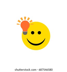 Isolated Light Bulb Idea Flat Icon. Have A Good Opinion Vector Element Can Be Used For Light, Idea, Smile Design Concept.