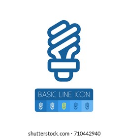 Isolated Light Outline. Fluorescent Vector Element Can Be Used For Fluorescent, Light, Bright Design Concept.