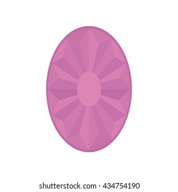 Isolated light pink diamond on a white background