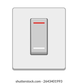 Interruptor de luz isolado em uma parede branca, design minimalista com alternância cinza