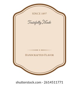 Isolated light vintage food Label template. Good for coffee, chocolate, cheeses, spices