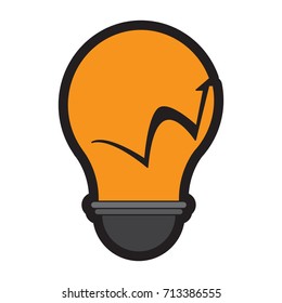 Isolated lightbulb with a business graph, Vector illustration