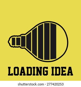 Isolated lightbulb on a yellow background with text. Vector illustration