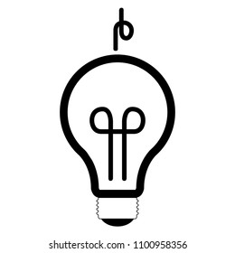 Isolated lightbulb silhouette