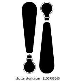 Isolated lightbulb silhouette