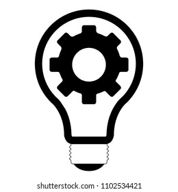 Isolated lightbulb silhouette