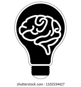 Isolated lightbulb silhouette