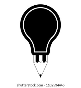 Isolated lightbulb silhouette