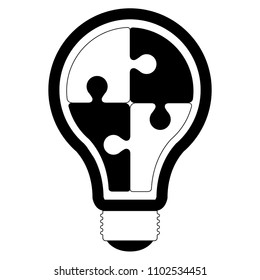 Isolated lightbulb silhouette