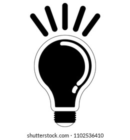 Isolated lightbulb silhouette