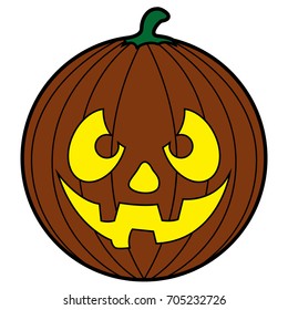 Isolated lighted pumpkin icon on a white background, vector illustration