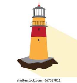 Isolated lighthouse icon on a white background, Vector illustration