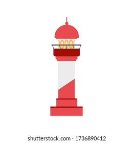 Faro aislado sobre un fondo blanco. Ilustración plana vectorial eps10
