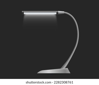 Isolated lighting fixture or table lamp for home and office. Vector bulb for reading and writing. Adjustable metal lamp for desk. Indoor or inside furniture. Electrical lampshade. Illumination theme.