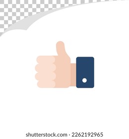 Isolated like icon button, Liked symbol vector transparent background, eps vector.