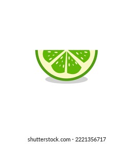 Isolated lime sliced on white background