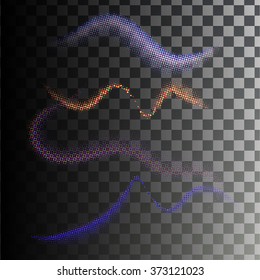 Isolated line consisting of points. Abstract vector