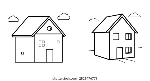 Isolated line drawing two