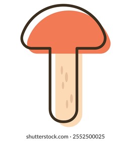 Isolated line icon in flat style. Mushroom icon