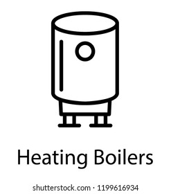 An isolated line icon vector denoting heating boiler 