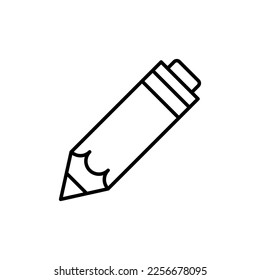 Isolated Line Icon of Writing Pen with Eraser. Perfect for stores, internet shops, UI, design, articles, books