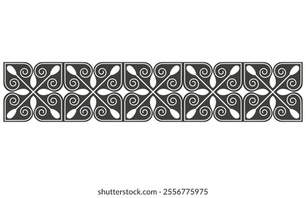 Isolated line ornamental border. Vector illustration. Ethnic design element. Template for card, frames, textile