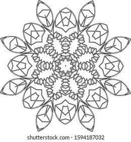 Isolated line vector black mandala