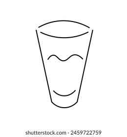 isolated linear cocktail glass icon on the theme of summer and vacation. design for logo sticker print poster