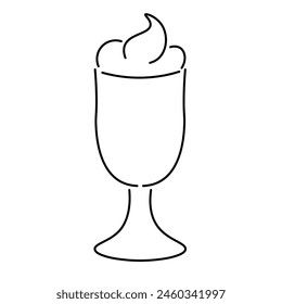 isolated linear cocktail glass icon on the theme of summer and vacation. design for logo sticker print poster