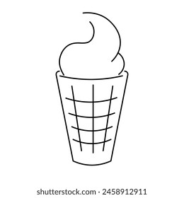 isolated linear icecream icon on the theme of summer and vacation. design for logo sticker print poster