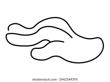 isolated linear icon hand gesture in doodle style in vector. icon template for app logo sticker poster print design