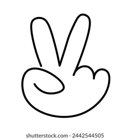 Isolierte lineare Icon Handgeste im Doodle-Stil in Vektor. Icon-Vorlage für App-Logo-Aufkleber Poster Print Design