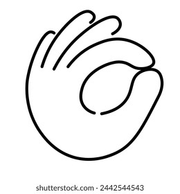 isolated linear icon hand gesture in doodle style in vector. icon template for app logo sticker poster print design