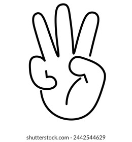 isolated linear icon hand gesture in doodle style in vector. icon template for app logo sticker poster print design