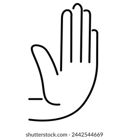 gesto de mano de icono lineal aislado en estilo doodle en vector. plantilla de icono para etiqueta engomada del logotipo de la aplicación diseño de impresión de póster